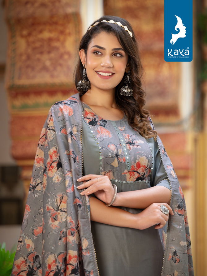 Niharika By Kaya Roman Silk Readymade Suits Catalog